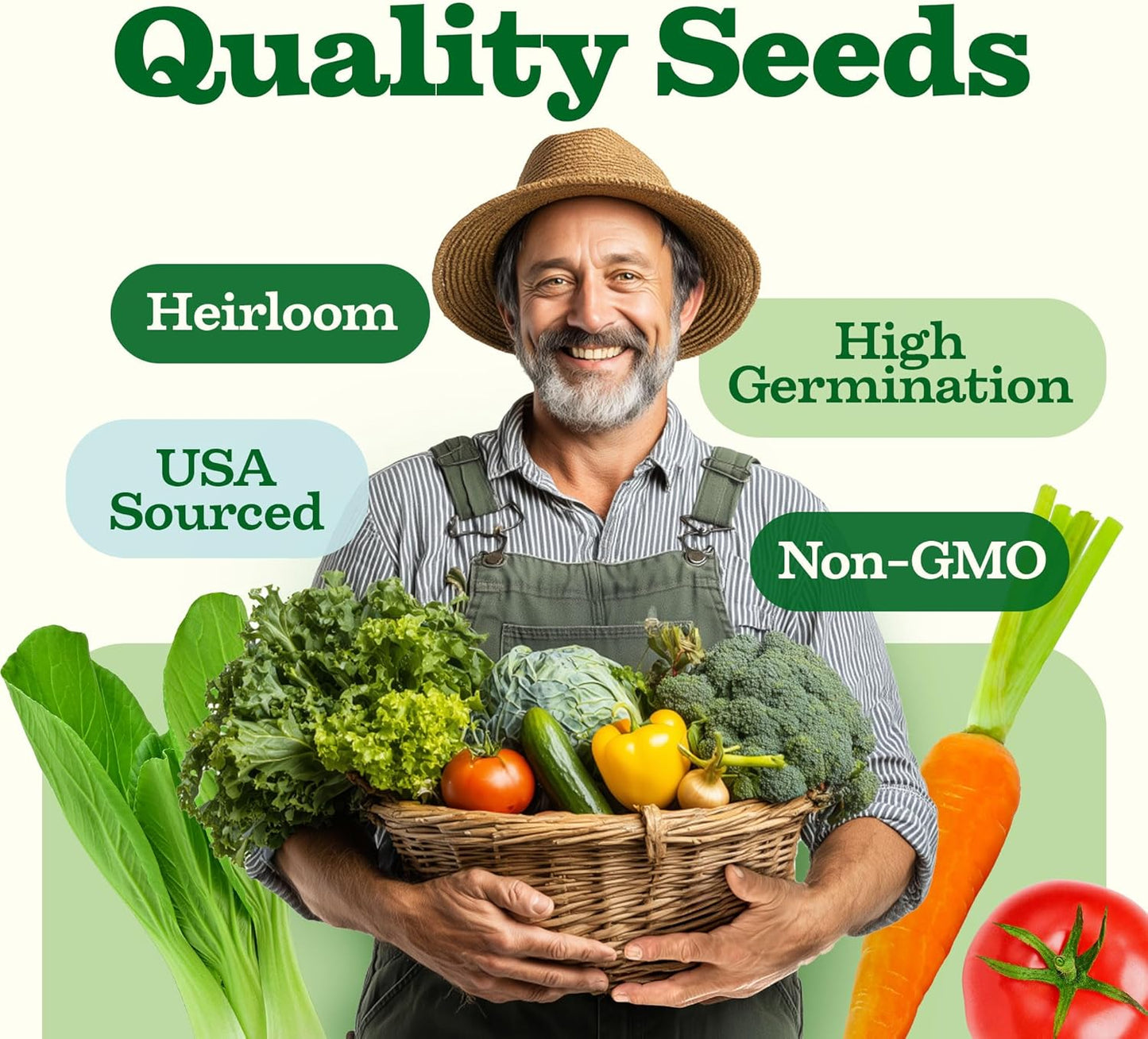 55 Pack 28,000+ HOME GROWN Vegetable Seeds Non-GMO Heirloom Seeds for Planting Vegetables, Survival Seed Vault, Garden