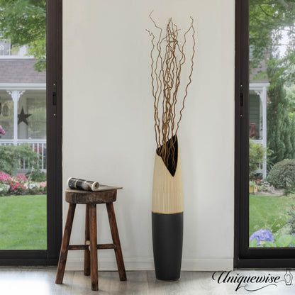 Uniquewise 12pc 37" Natural Dried Mulberry Twigs Ideal Sticks for DIY Crafts Decorative Stems Floral Arrangements Floor Vase Fillers Wedding Centerpiece Event Decorations and Home Décor Accent, Brown