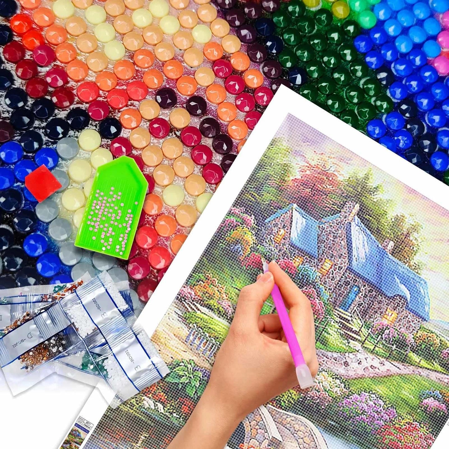 YALKIN Square 5D Diamond Painting Kits for Adults, Large Diamond Art Kits Full Drill Diamond Painting Kit for Adult Beginners, DIY Crystal Picture Art for Home Wall Decor 40 x 70cm/15.7 x 27.6in