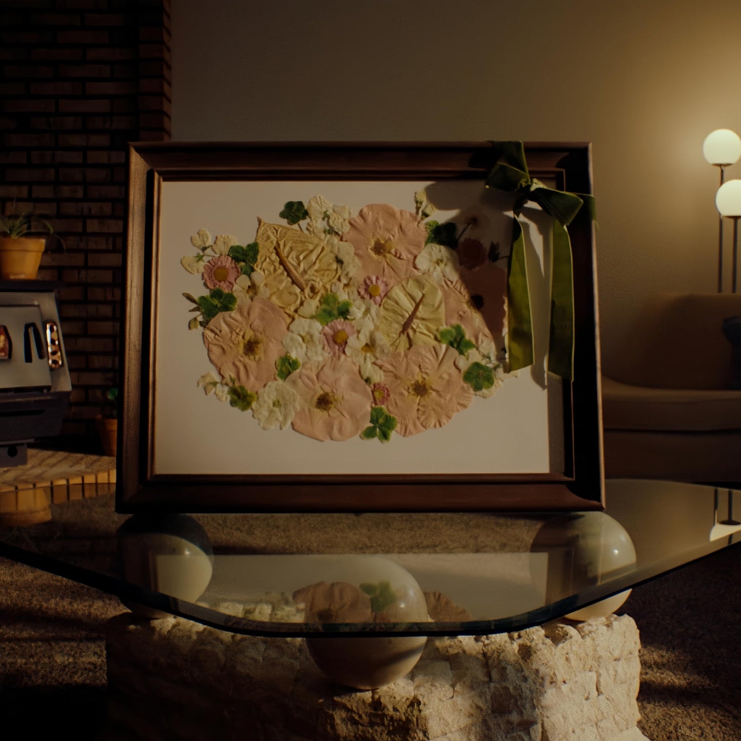 Volakk Large Floating Frame16x20 Walnut Wood Pressed Flower Frame Double Glass Floating Picture Frames for Pressed Flowers Wall Art Dried Flowers Frame