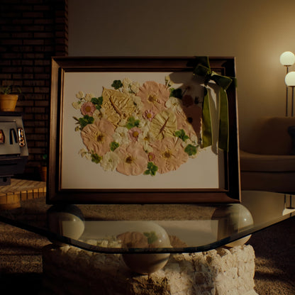 Volakk Large Floating Frame16x20 Walnut Wood Pressed Flower Frame Double Glass Floating Picture Frames for Pressed Flowers Wall Art Dried Flowers Frame