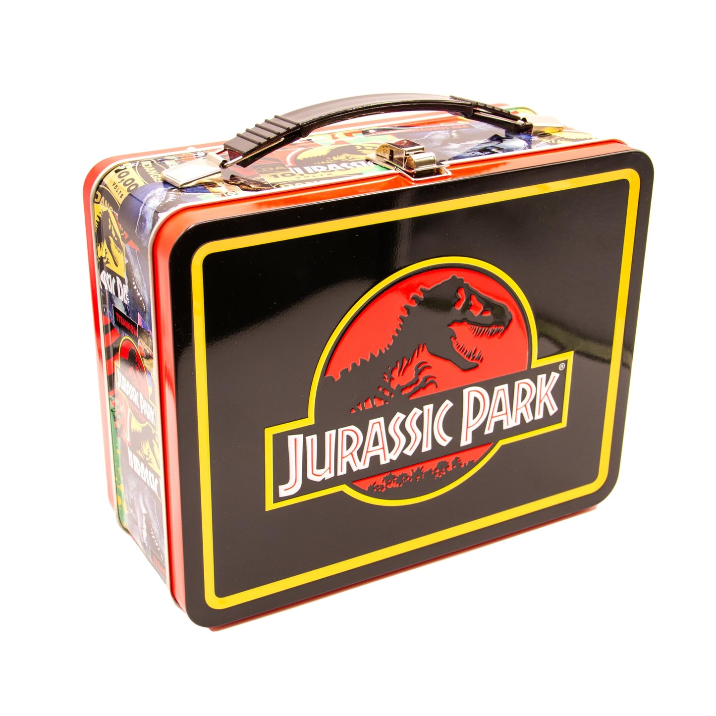 AQUARIUS Jurassic Park Fun Box - Sturdy Tin Storage Box with Plastic Handle & Embossed Front Cover - Officially Licensed Jurassic Park Merchandise & Collectible Gift (48289)