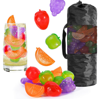 340 Pack Reusable Ice Cubes for Drinks, BPA-Free Plastic Ice Cubes, Refreezable & Washable Ice Cubes Reusable Without Diluting for Whiskey, Coffee, Parties, Camping & Ice Bath