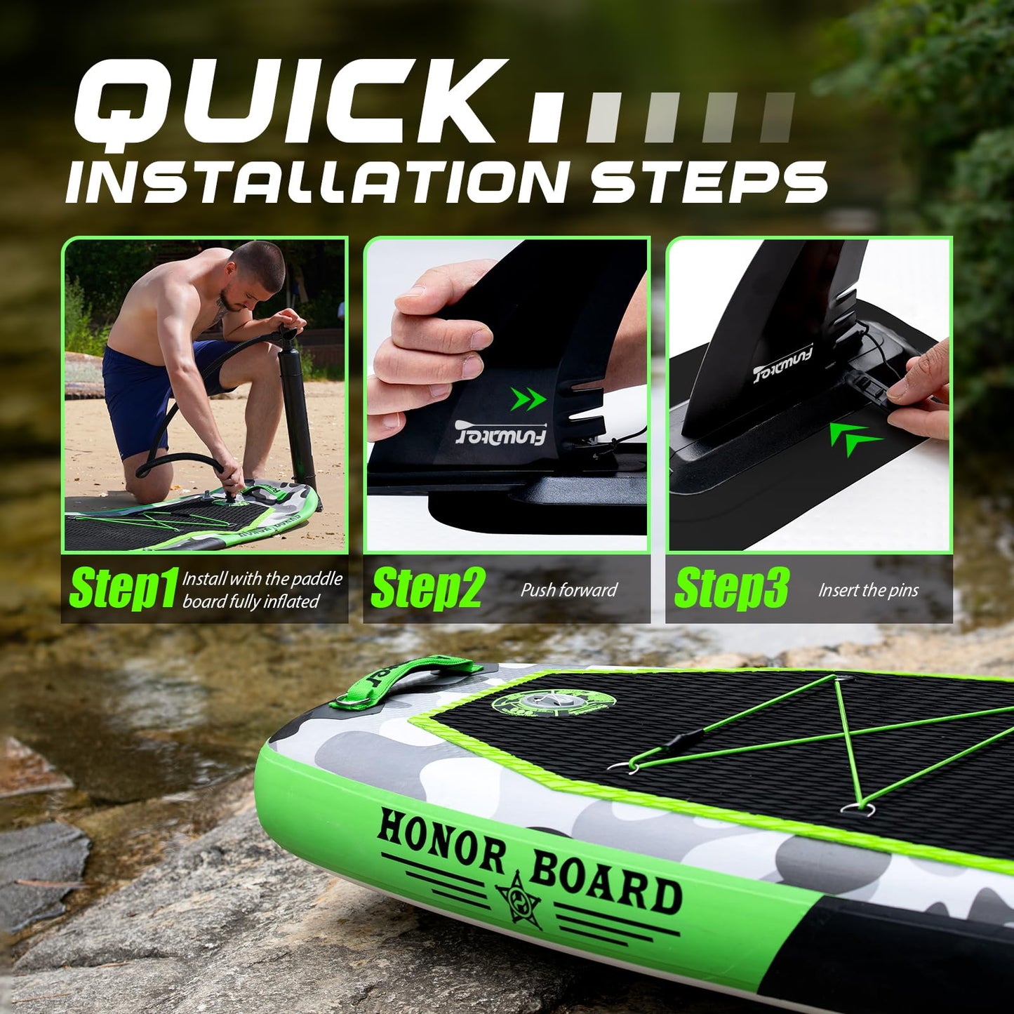 FunWater Inflatable Stand Up Paddle Board with Premium SUP Paddleboard Accessories, Anti-Slip EVA Deck, Paddle Boards for Adults & Youth of All Skill Levels