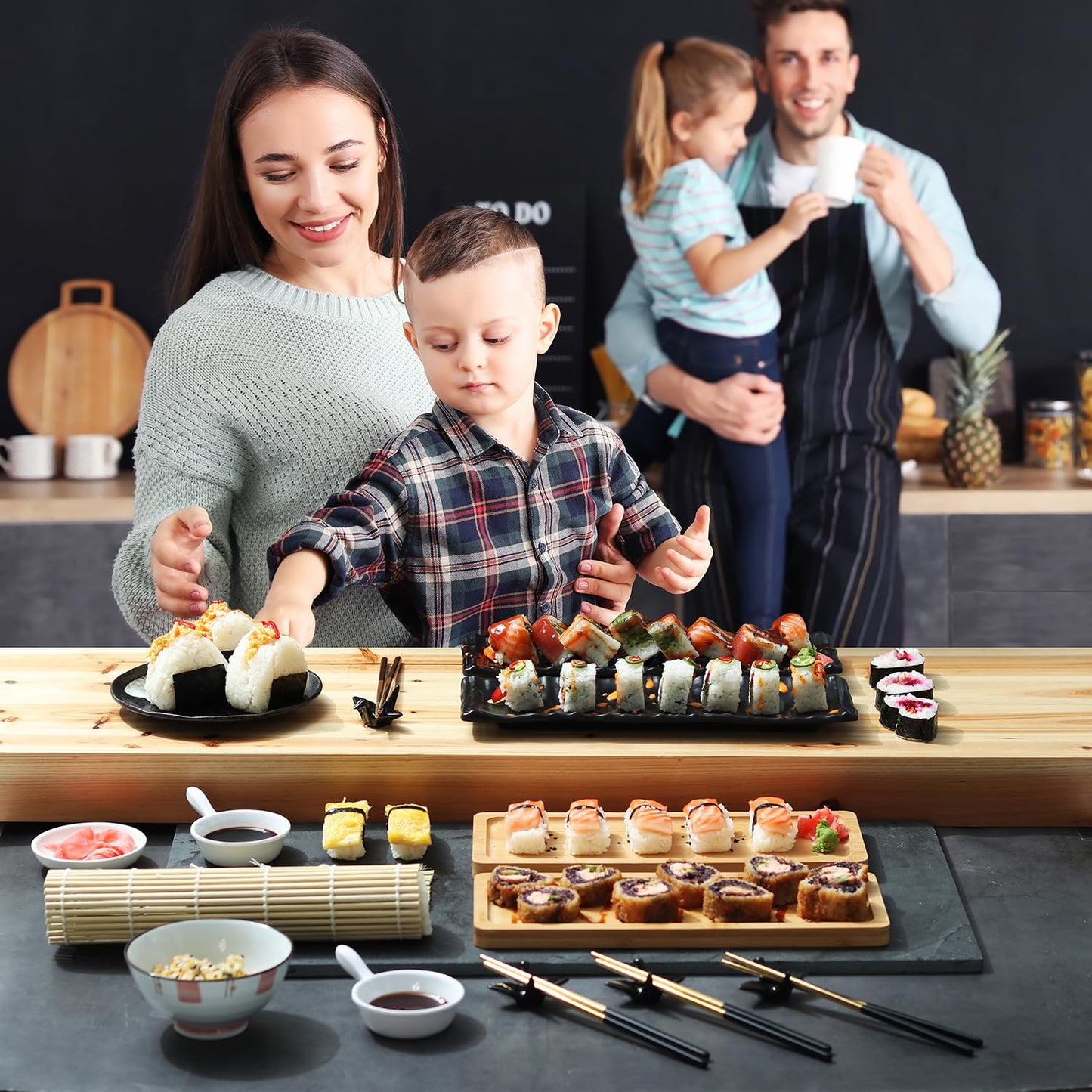 CraftZee All-Inclusive 𝗣𝗥𝗘𝗠𝗜𝗨𝗠 Sushi Making Kit for Beginners & Professionals - Sushi Maker with Rice Cooker, Reusable Chopsticks, Bazooka, Sushi Roller, Book - Sushi Kit for Family BPA-Free