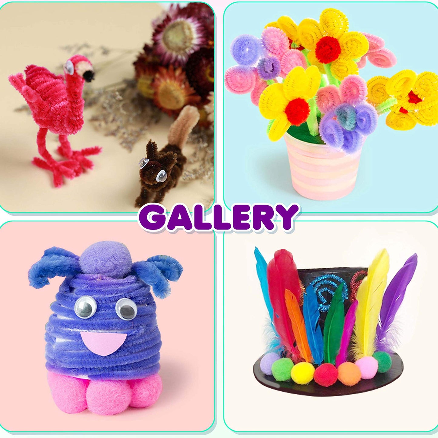 YITOHOP Arts Craft Supplies for Kids, 1000+ PCS Toddler DIY Craft Art Supply Set Include Pipe Cleaners, Pom Poms, Storage Box, 2026 Christmas Holiday Gift for 4-12 Years Old Boys and Girls