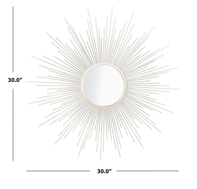 Safavieh Home Collection Alves 30-inch Champagne Sunburst Round Mirror
