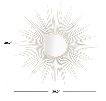 Safavieh Home Collection Alves 30-inch Champagne Sunburst Round Mirror