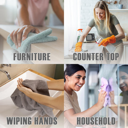 ZUPERIA Bar Mop Kitchen Towels - Pack of 12 (16"x19”) 100% Ring Spun Cotton - Dish Washcloths For Superb Cleaning and Less Lint - Highly Absorbent Dish Cloths and Dish Towels For Everyday use (White)