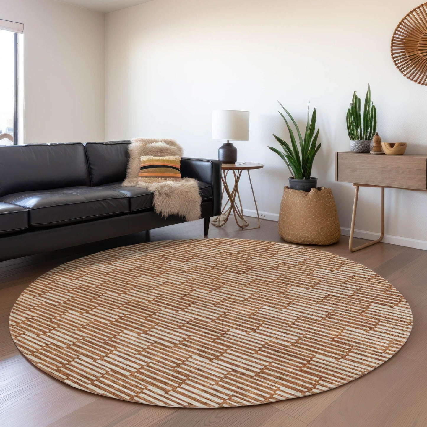 Addison Rugs Mayfield AMF918 Paprika 8' x 8' Indoor Premium Machine Washable Runner Rug, Silky Soft, Easy Clean, Non Shedding, Bedroom, Living Room, Dining Room, Kitchen, Patio Rug