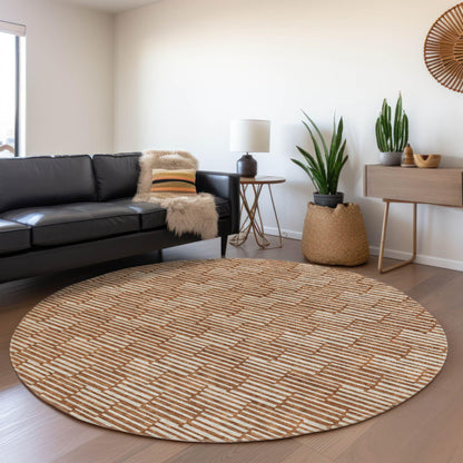 Addison Rugs Mayfield AMF918 Paprika 8' x 8' Indoor Premium Machine Washable Runner Rug, Silky Soft, Easy Clean, Non Shedding, Bedroom, Living Room, Dining Room, Kitchen, Patio Rug