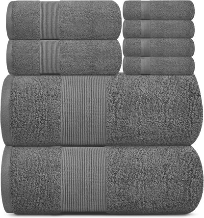 Set 2 2 4 [8 Resort Collection Soft Bath Towel | Luxury Hotel Plush & Absorbent Cotton | Bath Towels, Hand Towels