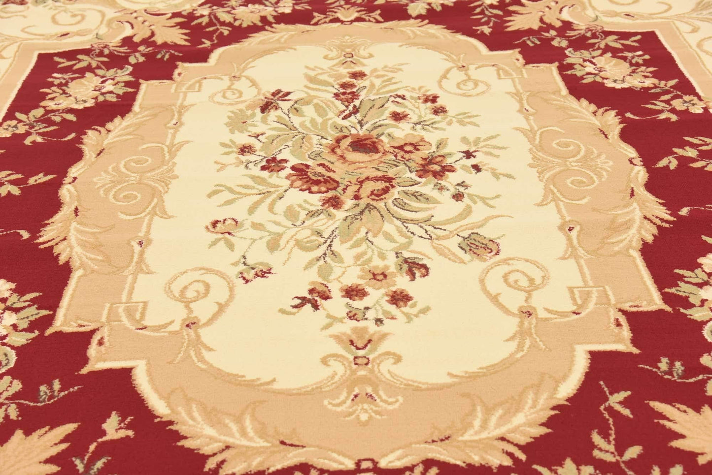 Unique Loom Versailles Collection Traditional Classic Floral Motif Area Rug (8' 0 x 11' 4 Rectangular, Burgundy/ Ivory)