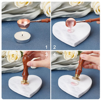 CRASPIRE Bone Dog Paw Wax Seal Stamp, Brass Head, Wooden Handle, Removable, 7mm Inner Size, Suitable for Wedding, Envelope, Invitations, Gift Wrap