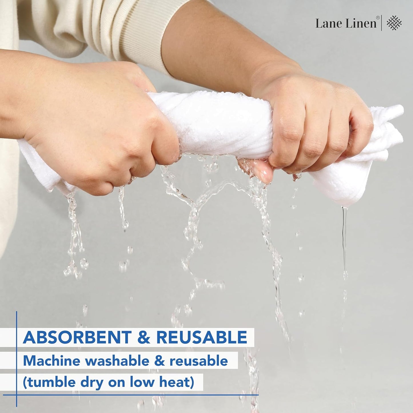 12 Set -100% LANE LINEN PC Wash Cloths Bathroom Cotton Highly Absorbent Washcloths Bulk, Premium Spa & Hotel Quality