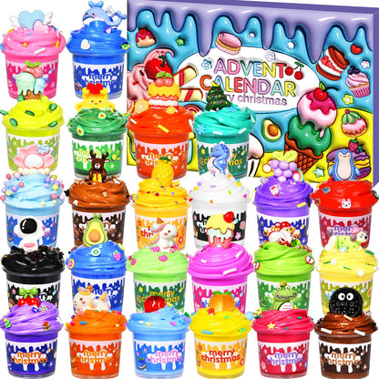 Slime Advent Calendar 2026 for Grils, Christmas Countdown Calendar for Kids, 24 Days of Xmas Count Down Calendar for Girls and Boys