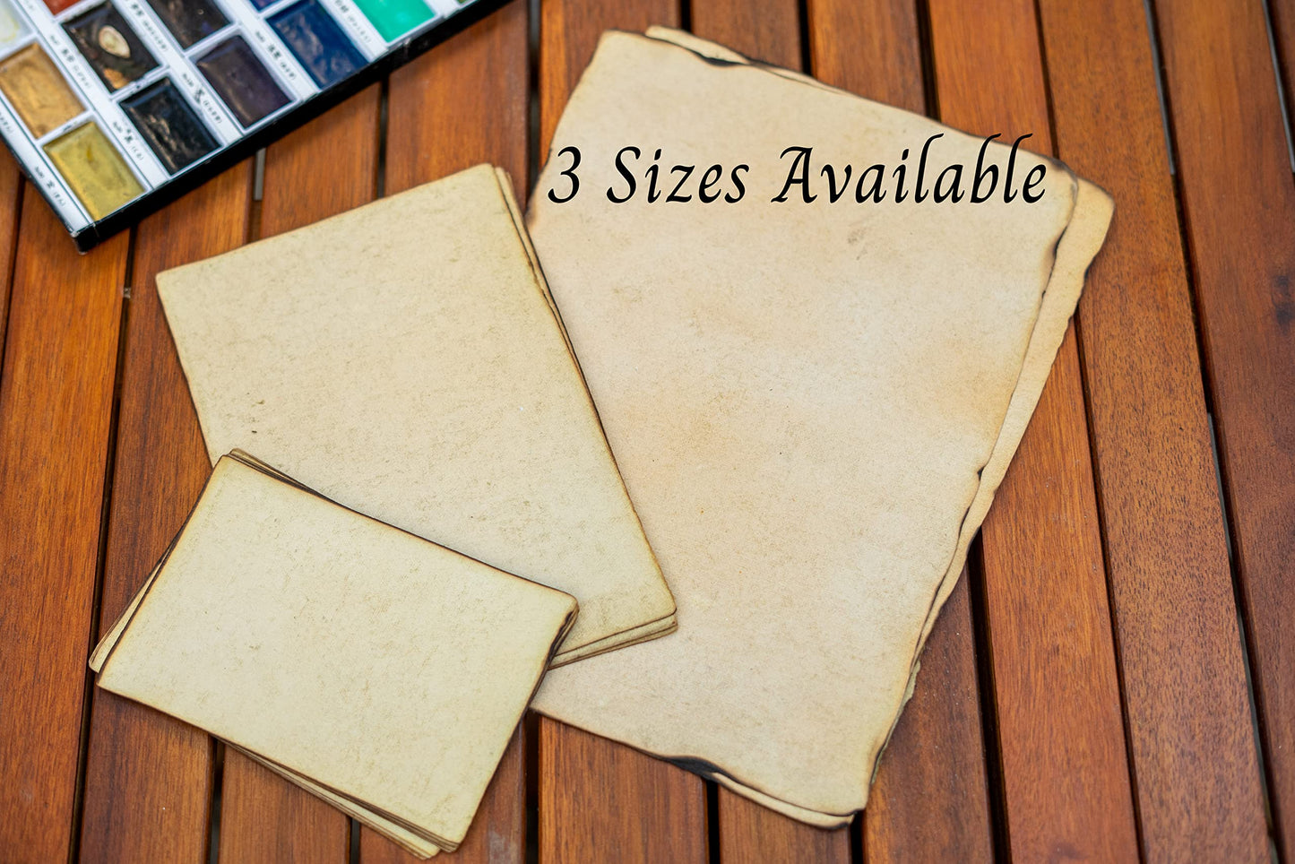 Wanderings Handmade Vintage Deckle Edge Blank Paper with Slightly Burned Edge - 5.8" x 8.3" (A5) - Package of 50 Recycled Paper for Writers, Invitations, Crafts, Memorials, Printmaking - Thick 150 GSM