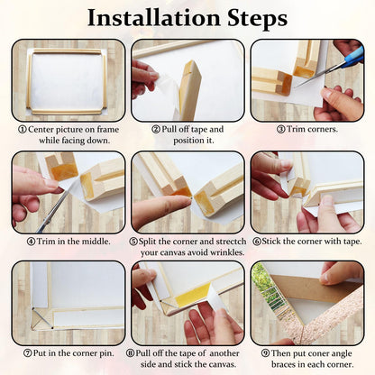 DIY Solid Wood Canvas Frame Kit with Stretch Bar - Customized Wooden Art Frames for Paintings - Easy-to-Build Canvas Stretching System - Wall Art & Oil Painting Accessories (12" x 12")