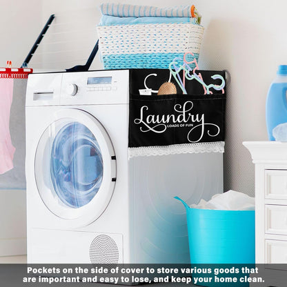 Laundry Loads Of Fun Machine Cover, Dryer Top Covers Anti-Slip Fridge Dust Cover, Roller Washing Machine Top Cover
