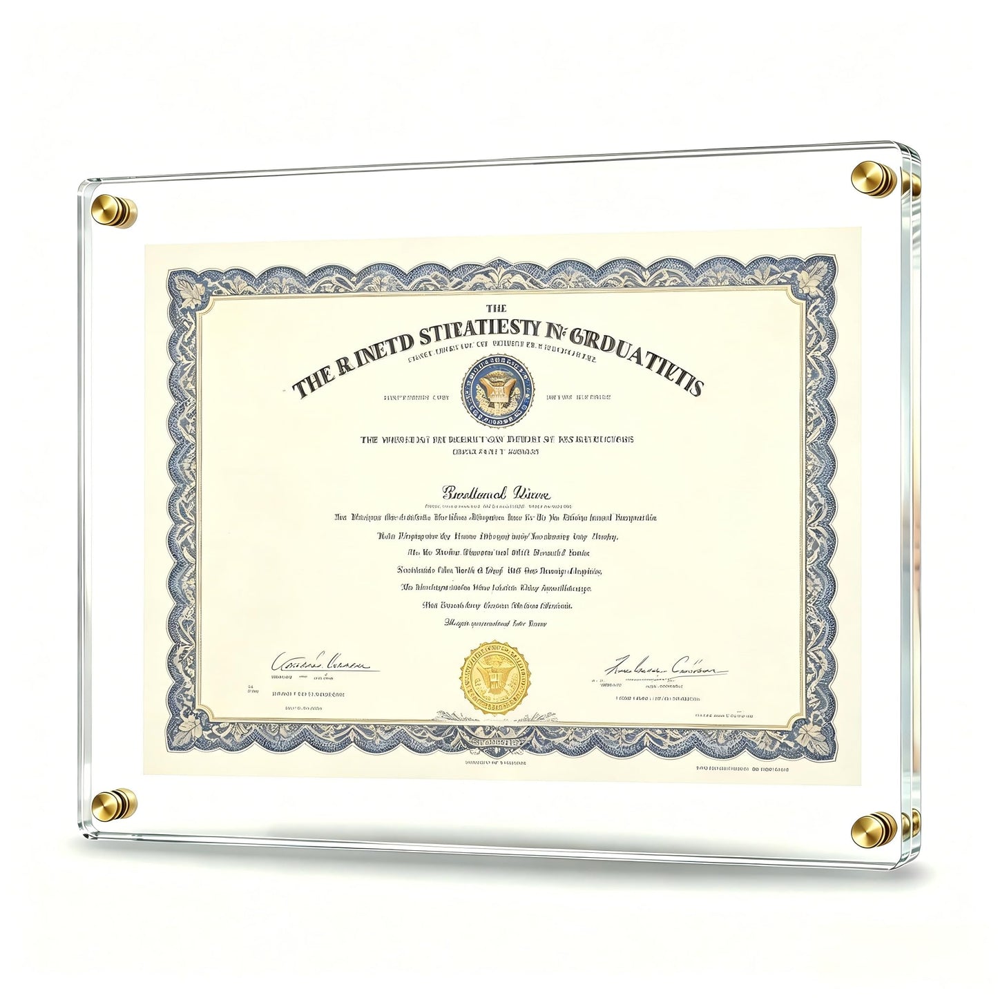 Kalami 11x14 Acrylic Wall Mount Picture Frame Self Adhesive, No Drill Holes Floating Frameless Clear Photo Frame for Diploma Certificate Degree Document Display Gallery Wall-Full Frame is 12x15