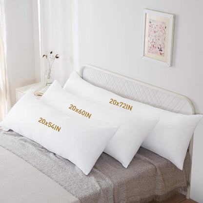 20 72, Acanva Fluffy Bed Sleeping Side Sleeper Body Pillow Insert, Extra-Long x White