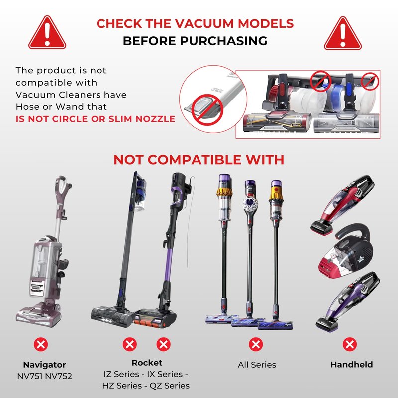 For Shark Vacuum Cleaner Accessories Replacement Kit | Household Cleaning Set with Crevice Tool, Dust Brushes & Vacuum Hose Adapters | 35MM Vacuum Attachments & Brushes