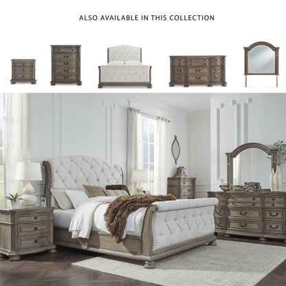 Signature Design by Ashley Ardenfield Traditional Nine-Drawer Dresser with Dovetail Construction, Top Drawers Felt Lined, Metal Hardware, Wood, Light Brown