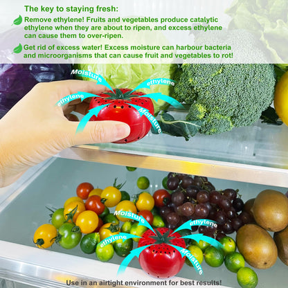 ShuRex Produce Freshness Preserver Saver Kit- Keep Fruits and Vegetables Fresh Longer, Ethylene Gas and Odor Absorber in Refrigerator (2 Saver Balls+8 Refill Sachets)