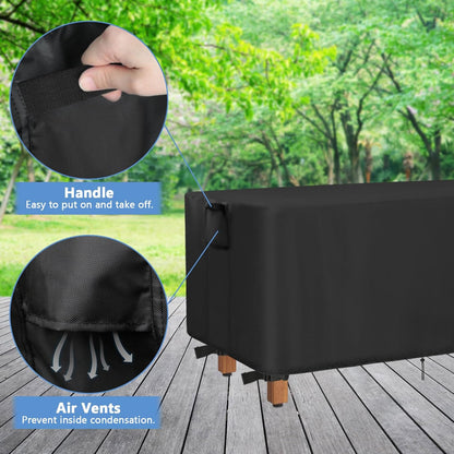 36" 36inch Black-36"L 14" 18" Outdoor Bench Cover for AquaTeak Spa Teak Shower Bench, Waterproof Teak Bench Cover