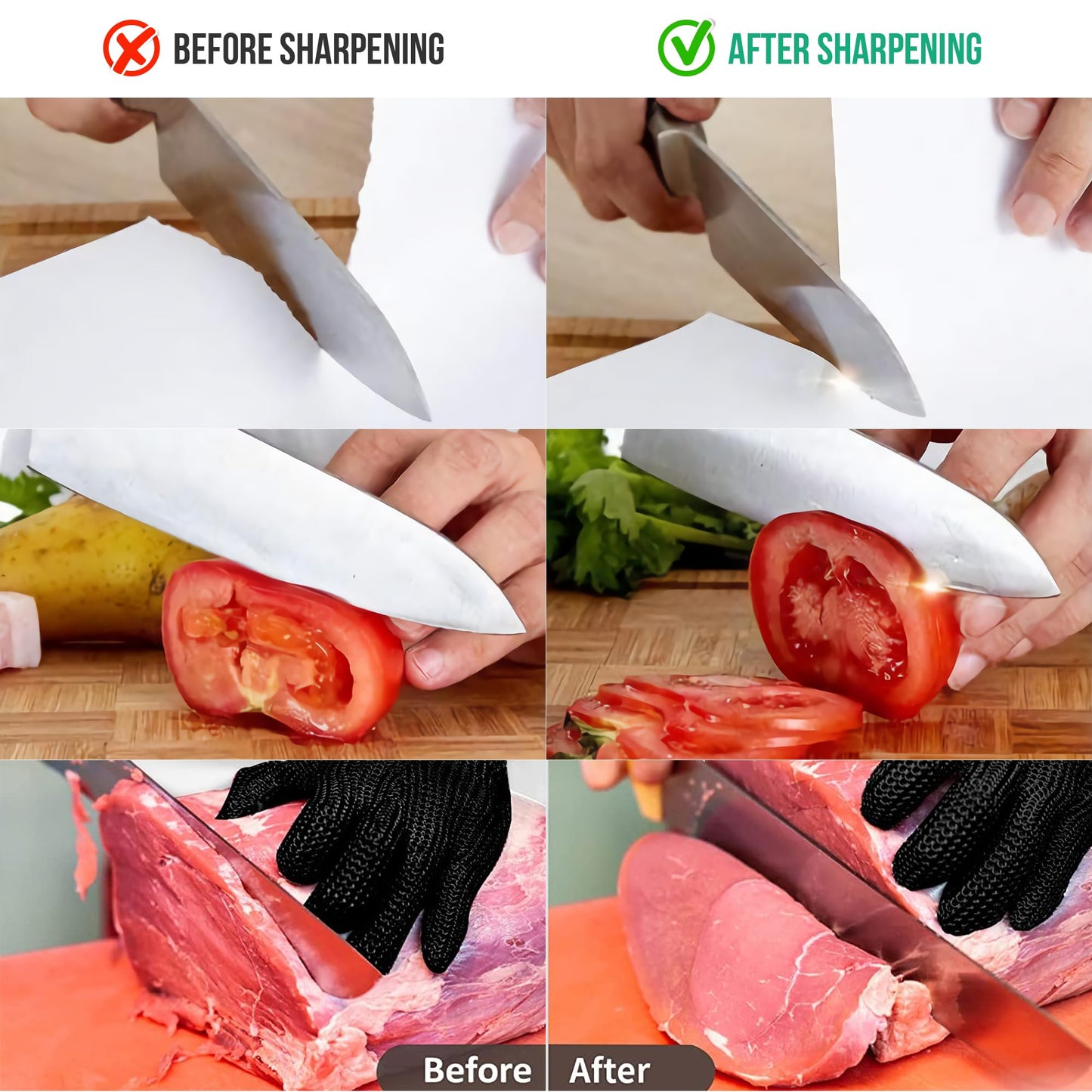 Complete Knife Sharpening Stone Kit - Goodjob Premium Whetstone Knife Sharpener Stone - Dual Grit 400/1000 3000/8000 Wet Stone Sharpening Kit with Cut Resistant Gloves, Honing Guide, Bamboo Base
