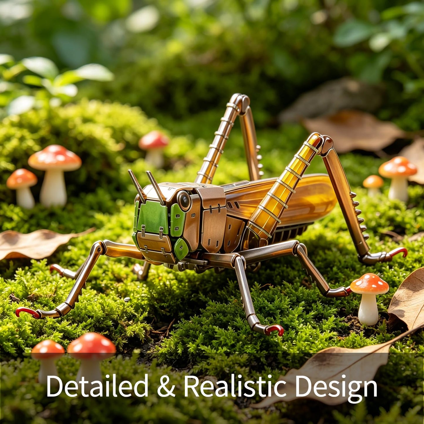 HELLOTOY 3D Acrylic Insects Puzzles DIY Bug Model Kit for Teenagers Educational Display Nature Decoration Figurine Sculpture (Grasshopper)