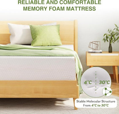 EGOHOME King Size Memory Foam Mattress - 10 Inch Cooling Gel for Pressure Relief | CertiPUR-US Certified, 80''L x 76''W, White