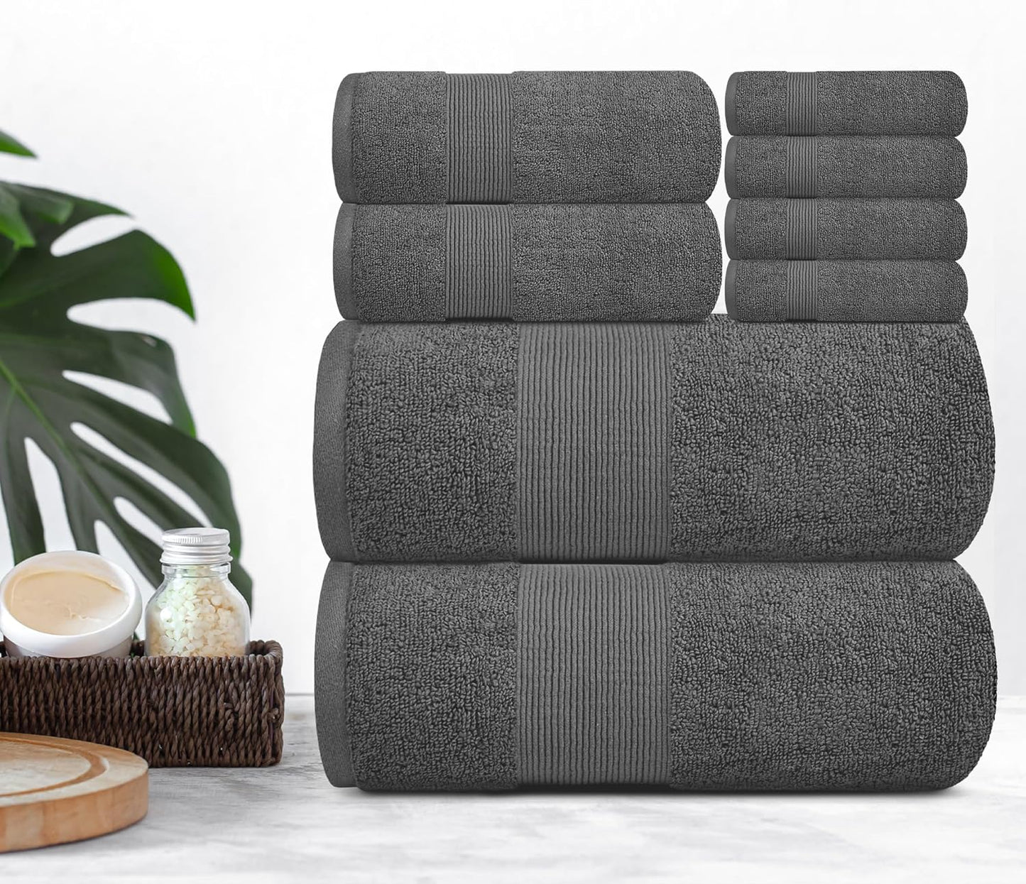 Set 2 2 4 [8 Resort Collection Soft Bath Towel | Luxury Hotel Plush & Absorbent Cotton | Bath Towels, Hand Towels