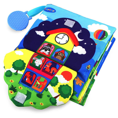 Infant Soft Book, Baby Books 6 to 12 Months, Cute Montessori Educational Newborn Baby Toys 0-3 Months, Nontoxic Fabric Touch & Feel Crinkle Cloth Books for Babies, Infants, Toddlers Visual Stimulating