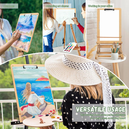 TKOnline 2 Pack 11.8x17.7 Drawing Boards, Sketch Boards with Sturdy Clip and Rubber Bands, Portable Art Clipboard for Classroom, Drafting and Studio Drawing