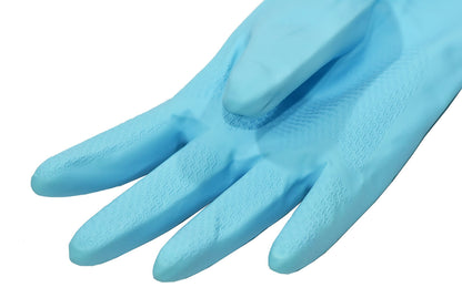 2 PAIRS Household Gloves Latex Free Cleaning Gloves with Soft Lining Long Cuff 15" & Grip, Medum, Pink/Blue