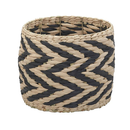Household Essentials Cattail and Paper Zee Basket, Natural and Black