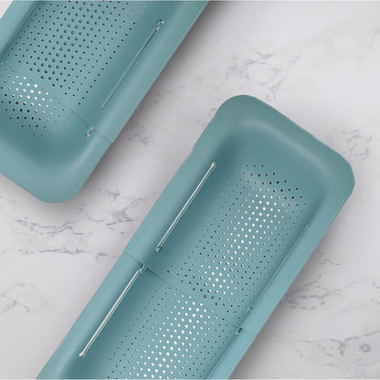Makerstep Over the Sink Colander Strainer Basket, Expandable Wash, Drain, and Dry, Multifunctional Kitchen Gadget