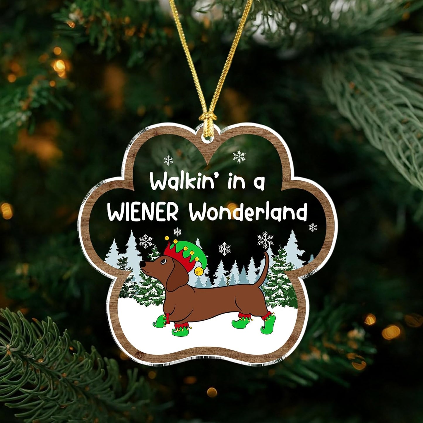 2025 Dachshund Christmas Ornament Dachshund Gifts for Women, Wiener Dog Ornament for Christmas Tree, Cute Sausage Dog