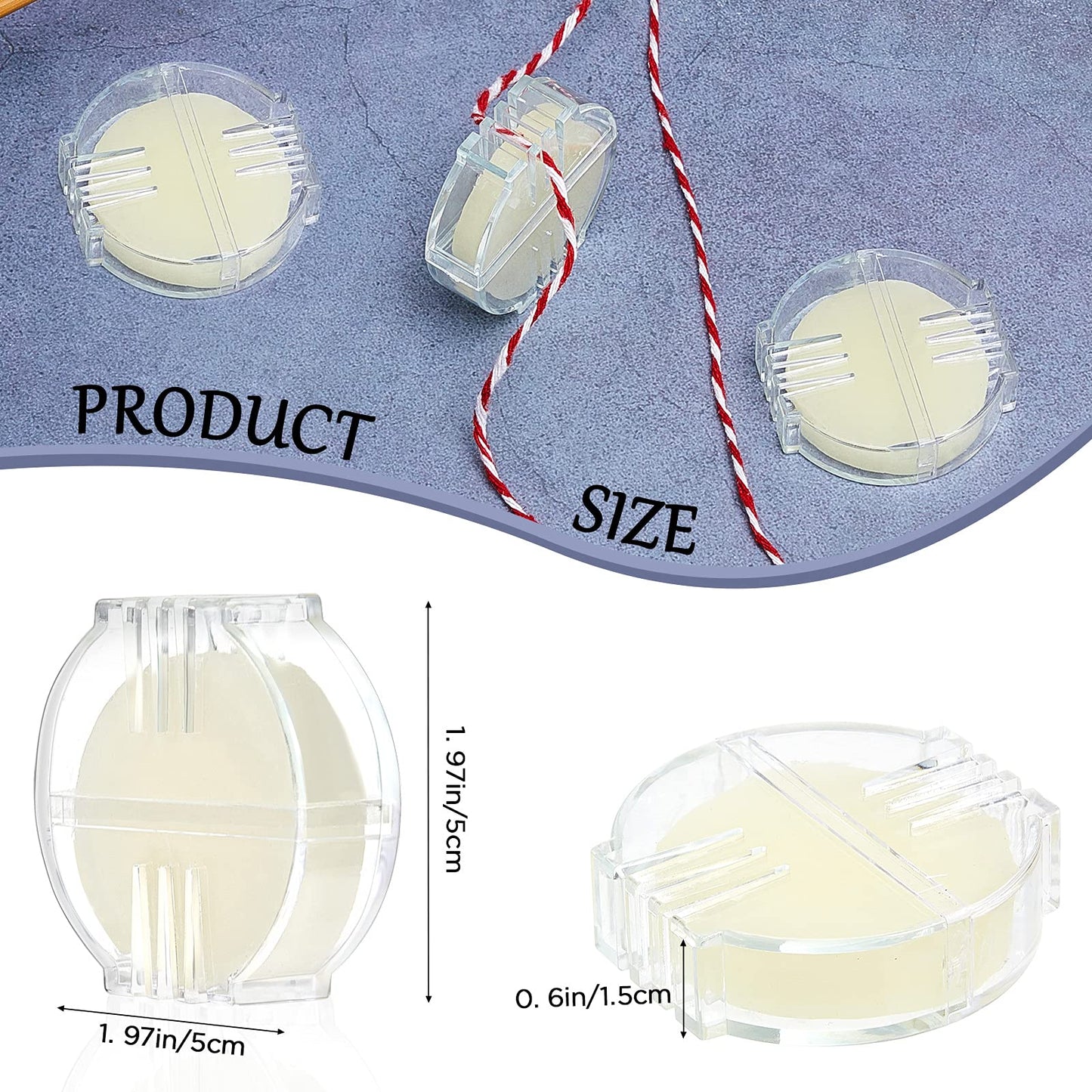 Maitys 2 Pcs Thread Wax Thread Conditioner Beeswax for Hand Sewing Embroidery Beeswax Floss Conditioner for Quilting Sewing Strengthening Line Embroidery Wax (Colorless,Clear Case)