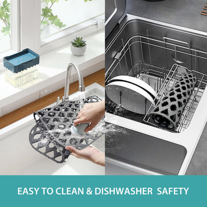 SAMSIER Silicone Sink Protectors Mats (13x11 & 14x12 & 16x12 & 18x16 & 19x14 & 21x16 & 22x13 & 25x16 & 26x14 & 28x14 & 30x16) for Bottom of Kitchen Sink (16.7”x12.5”)