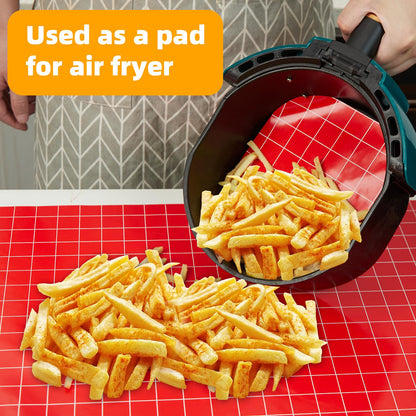 EuChoiz Silicone Baking Mat Roll 16IN*5FT Free Cutting, Non-Slip Pastry Mat, Non-Stick Reusable Air Fryer Liner, Oven Liners, Freeze Dryer Mat, Easily Cut to Size Fit All Ovens Pans Tins Dishes