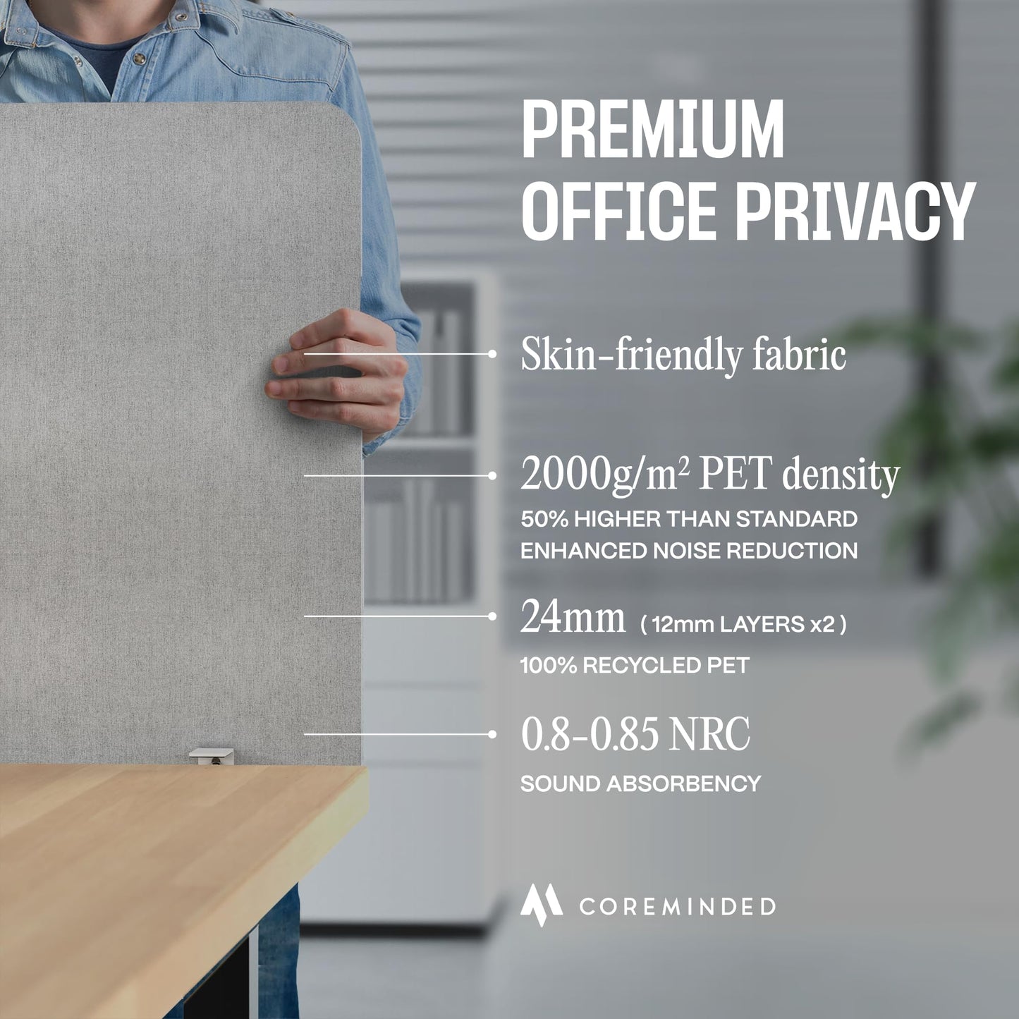 Universal Desk Privacy Panel – Heavy-Duty Desk Divider & Office Partition - Privacy Screen for Workspaces & Cubicles (2-Pack, 60" x 24")