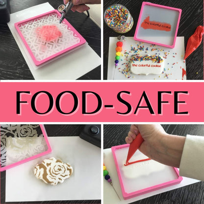 Grafix Food Safe Craft Plastic Film – Reusable .0075” Thick Translucent Film, Perfect for Sugar Craft Stencils, Cookie and Cake Decorating, Chocolate Work, and More, Frosted, 12 x 12”, Pack of 25