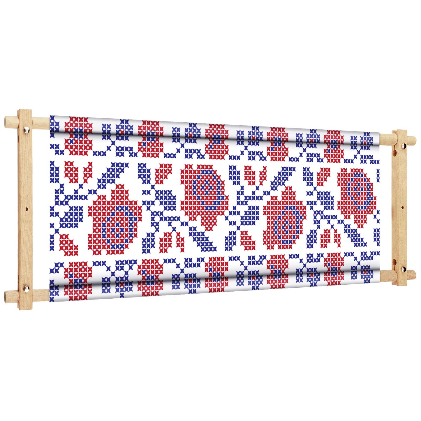 Yookeer 33 x 12 Inch Scroll Frame for Cross Stitch Needlepoint Embroidery Scroll Wood Needlework Frame Quilting Hoop Stand Stitching Needlepoint Holder for Sewing