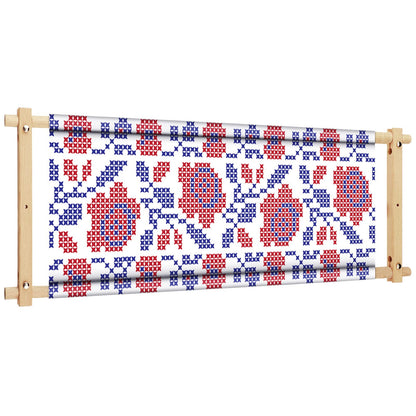 Yookeer 33 x 12 Inch Scroll Frame for Cross Stitch Needlepoint Embroidery Scroll Wood Needlework Frame Quilting Hoop Stand Stitching Needlepoint Holder for Sewing