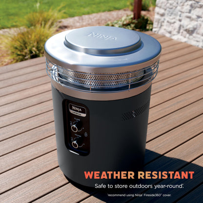 Ninja Fireside360™ Outdoor Heater & Fire Pit | 3 Modes: Flame, Heat, Flame & Heat | Portable for Patio, Deck, Camping | Easy Control Smokeless Flames | Push to Start Ignition | Charcoal | OF101AMZ