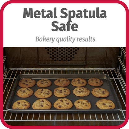 GoodCook Everyday Nonstick Baking Sheet Set, 3 Pack Includes One Small, Medium & Large Pan Carbon Steel Construction Cookie Sheet Bakeware Set, Gray