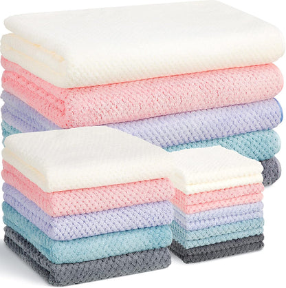 20 Set 5 5 10 Mixweer Pcs Bath Towel and Washcloths for Bathroom Includes Bath Towels Hand Towels Washcloths, Soft