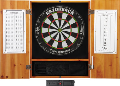 Viper Metropolitan Solid Wood Cabinet & Sisal/Bristle Dartboard Play-Ready Bundle